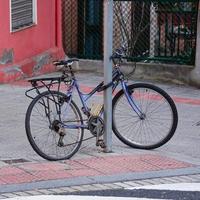 bicycle on the street, mode of transportation in the city photo
