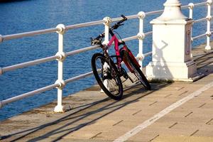 bicycle on the street, mode of transportation in the city photo