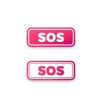 sos buttons design for web, vector