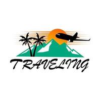 Traveling logo design template illustration. suitable for holiday, agency travel, brand, mark, label etc vector