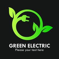 Green electric logo design template illustration. suitable for factory, nature, app, website, education, medical, industry, etc vector