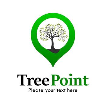 Tree point logo design template illsutration. there are three and pin.suitable for nature, label, brand, market, app, symbol, tropical etc vector