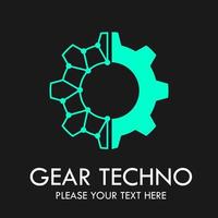 ilustración de la plantilla del logotipo de gear techno vector
