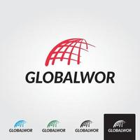 Minimal global world logo template - vector