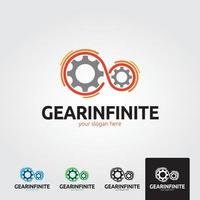 Minimal gear infinity logo template - vector
