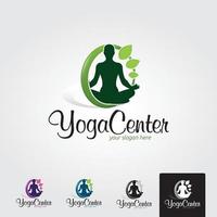 Minimal yoga center logo template - vector