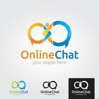 Minimal online chat logo template - vector