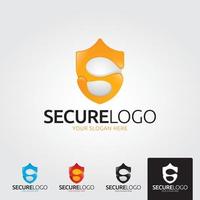 Minimal security logo template - vector