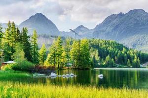 Lake Strbske pleso in High Tatras mountain, Slovakia photo