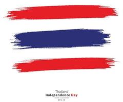 Flag of Thailand. Flag in grungy style. Independence Thai Day. vector EPS Illustration.