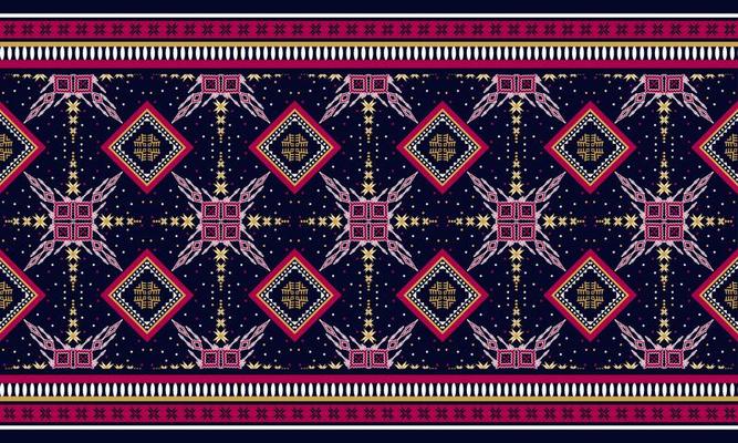 Geometric ethnic oriental seamless pattern traditional Design for background,carpet,wallpaper,clothing,wrapping,Batik,fabric,Vector illustration.embroidery style.