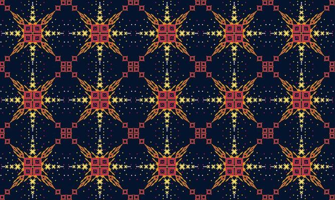 Geometric ethnic oriental seamless pattern traditional Design for background,carpet,wallpaper,clothing,wrapping,Batik,fabric,Vector illustration.embroidery style.