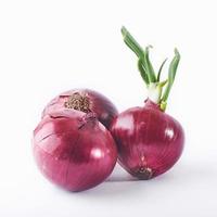 Red onion whole, isolated on white background photo