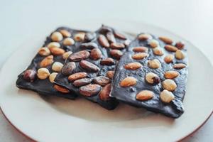 chocolate close-up on a white background photo