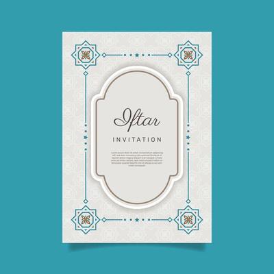 Flat iftar party invitation. - Vector.