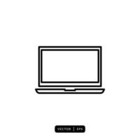 Laptop Icon Vector - Sign or Symbol