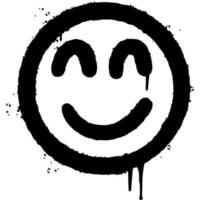 graffiti smiling face emoticon sprayed isolated on white background. vector illustration.