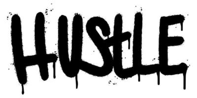 graffiti hustle word sprayed isolated on white background. Sprayed hustle font graffiti. vector illustration.