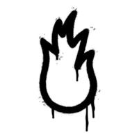 icono de llama de fuego de graffiti rociado aislado sobre fondo blanco. ilustración vectorial vector