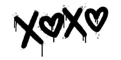 graffiti xoxo word sprayed isolated on white background. Sprayed xoxo font graffiti. vector illustration.