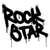 graffiti rock star word rociado aislado sobre fondo blanco. graffiti de fuente de estrella de rock rociado. ilustración vectorial vector