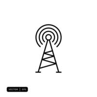 Tower Signal Icon Vector - Sign or Symbol