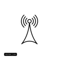 vector de icono de señal de torre - signo o símbolo