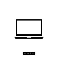 Laptop Icon Vector - Sign or Symbol