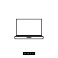 Laptop Icon Vector - Sign or Symbol