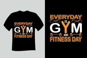 diseño de camiseta de fitness de gimnasio vector