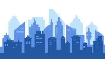 Cityscape with big modern buildings. vector