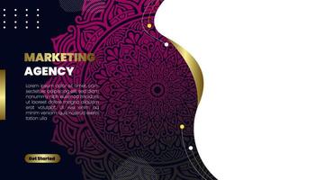 Mandala ornate background for marketing agency vector