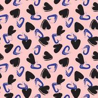 Pink Heart shaped brush stroke seamless pattern design vector