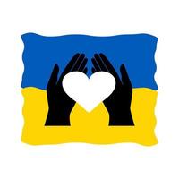 National Ukrainian flag. Concept symbol of help support and no war in the country of Ukraine. Vector isolated illustration