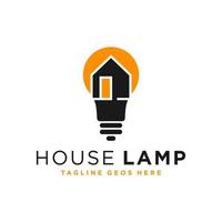 house lamp illustration logo design vector