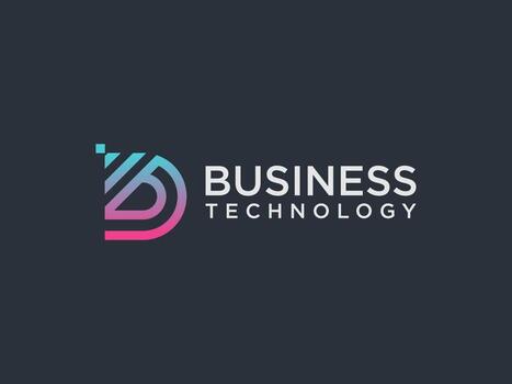 logotipo inicial abstracto de la letra d. forma geométrica azul y roja con puntos de píxeles cuadrados aislados en fondo negro. utilizable para logotipos de negocios y tecnología. elemento de plantilla de diseño de logotipo de vector plano.