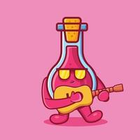 cute flask glass character mascot isolated cartoon in flat style vector