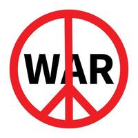 Red sign pacifism WAR on a white background - Vector