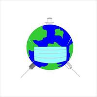 ilustration vector graphic of the earth is free from viruses. good for stickers, posters, billboards and others
