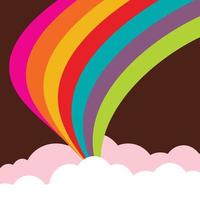 Shooting rainbow arching into clouds vector