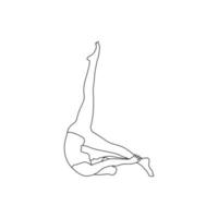 Women in yoga line drawing vector