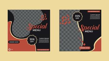 Flyer Social Media Post Themed Special Food vector