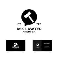 ask lawyer justice talk logo icon design vector