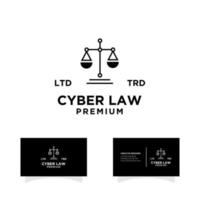 ilustración de diseño de icono de logotipo de bufete de abogados de justicia cibernética vector