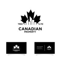 logotipo negro de bienes raíces de propiedad canadiense vector