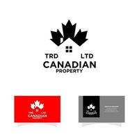 logotipo negro de bienes raíces de propiedad canadiense vector