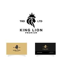 black lion king animals head logo vector