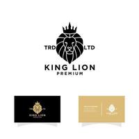 black lion king animals head logo vector