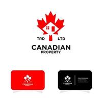 logotipo de propiedad canadiense de arce rojo vector