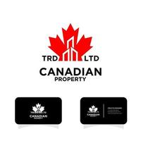 red maple canadian property logo vector